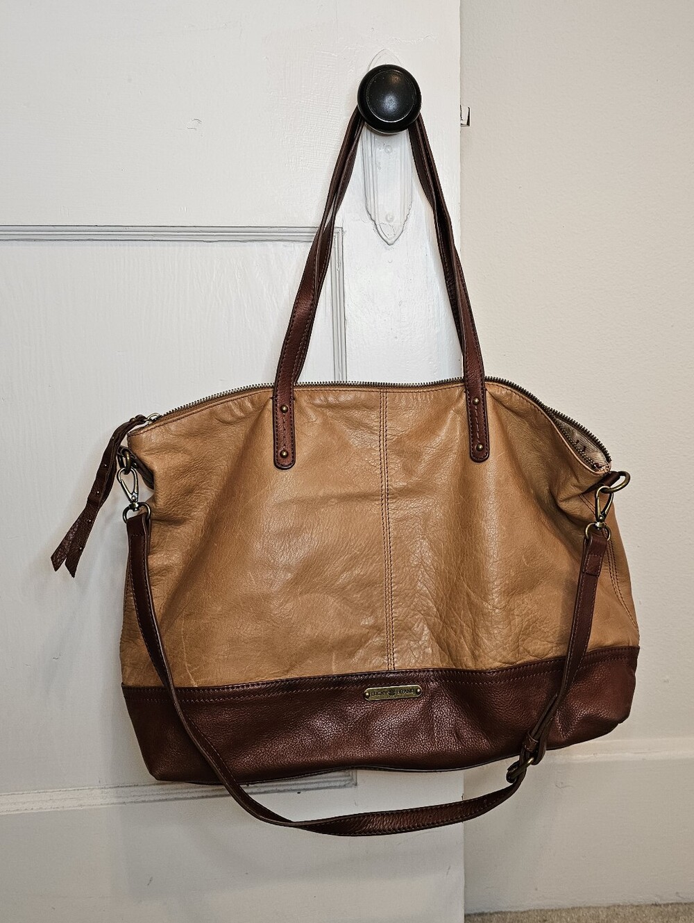 Lucky Brand soft leather tote with small coin purse